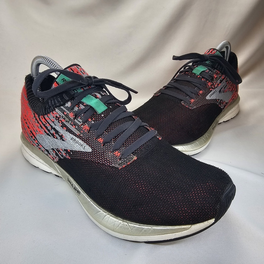 Brooks Ricochet Running Shoes Women 8.5 Black Pink DNA AMP Athletic Road Sneaker